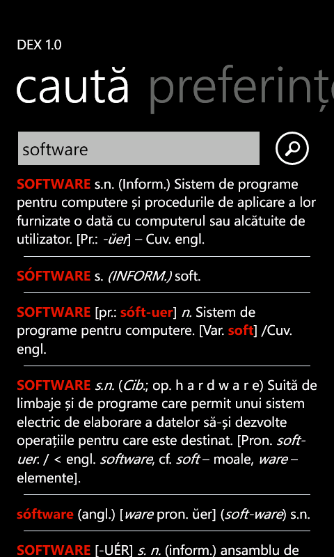 DEX pentru Windows Phone Principal